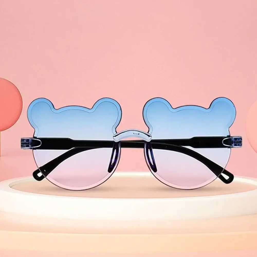 1 piece of childrens sunglasses bear shaped childrens glasses frameless UV375 childrens glasses anti glare for girls and boys sunglasses W250109