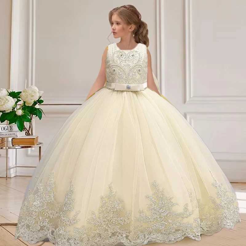 2024 New Hot Selling Girl Par Dress Gorgeous Big Bow Graduation Ball Dress 4 6.8 10 12 Elegant Birthday DressXJ250108
