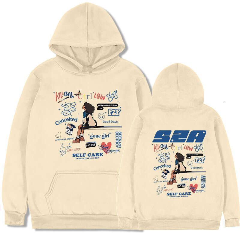 SZA Music Album SOS Print Hoodie Men Women Hip Hop Vintage O