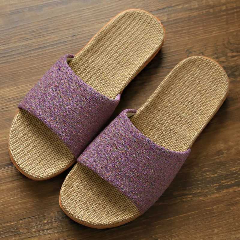 New Arrival Home Couple Indoor Slide Wooden Floor Cotton Linen Slide Family Non slip Men and Women Thick Bottom Summer T250108