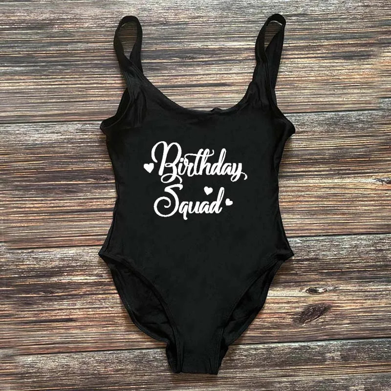 Birthday Queen Swimsuit Women Squad One Piece Swimwear Woman Bachelorette Party Swimming Suit biquinis feminino mayo 250108
