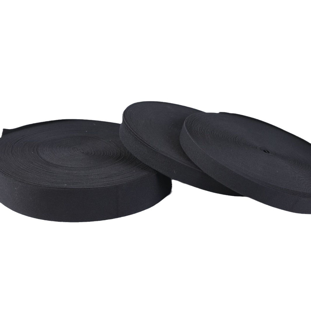 Wide and thick elastic band flat rubber band elastic material waistband elastic band high elasticity durable black and white letter jacquard ban One i