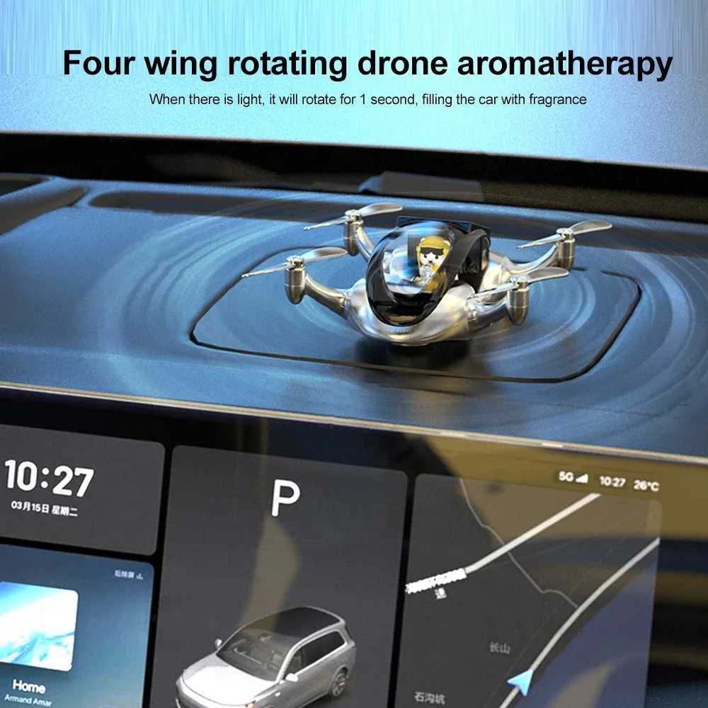 Car Air Freshener Solar rotating perfume car decoration helicopter air freshening diffuser decoration accessories car dashboard decoration H250108