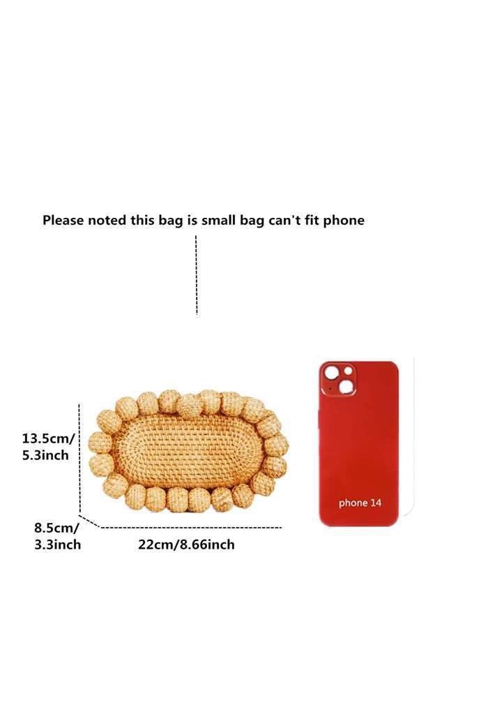 Women Egg Cane Bag Rattan Clutch Bag For Wedding Party Purse Summer Beach Wicker Handbag Designer 2024 New