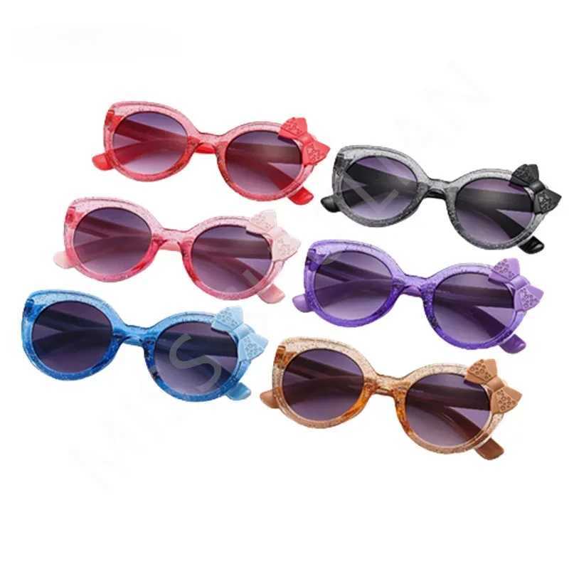 Bow Cute Cat Eyes Childrens Sunglasses Human Sunglasses Cute Baby Glasses Trend Girls Boys Glasses W250109