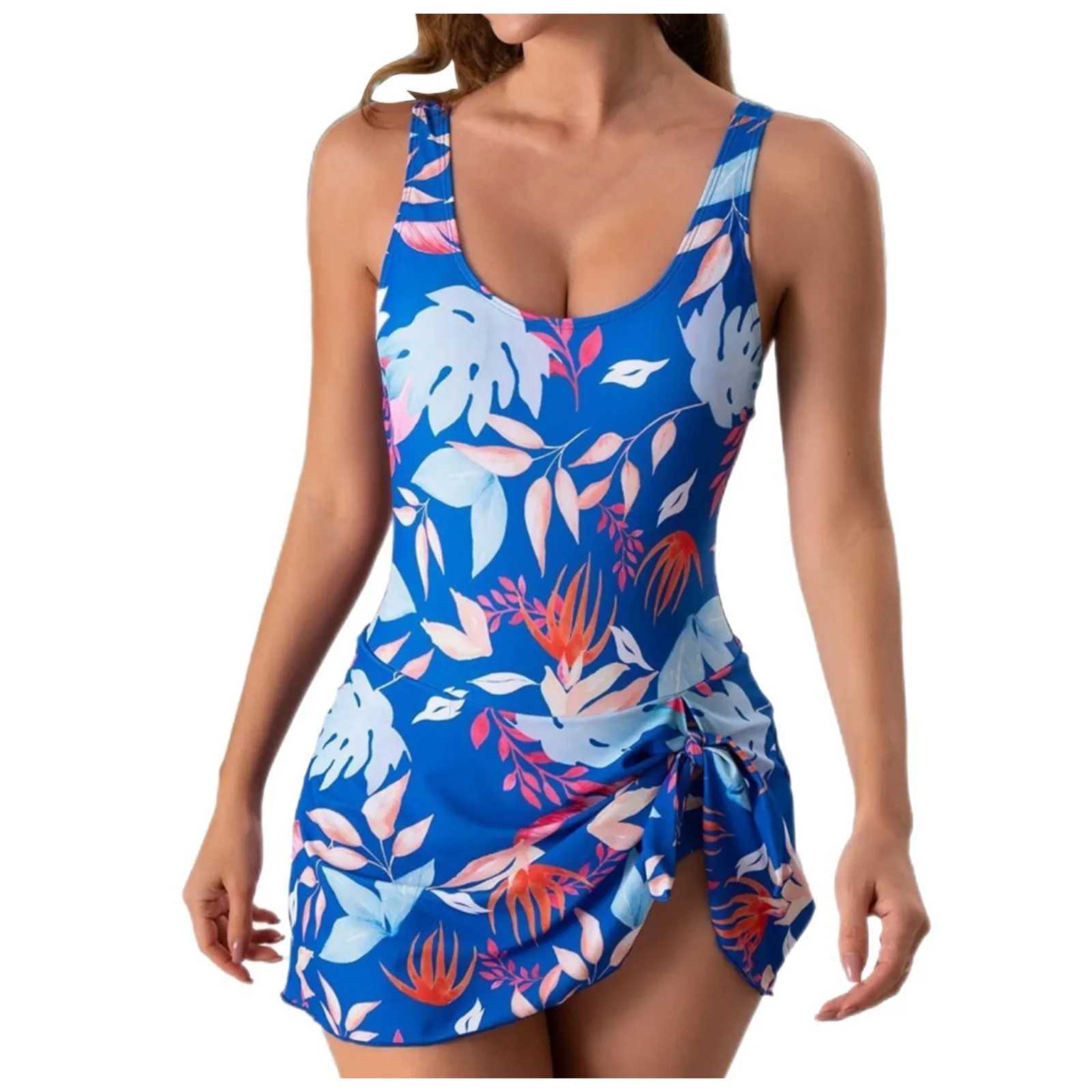 2024 Women Swimsuit Tie Knot Swim Skirt Sev opard Print Swimwear Beachwear MonokiniFa Swimming Suit Bathing SuitXJ240108