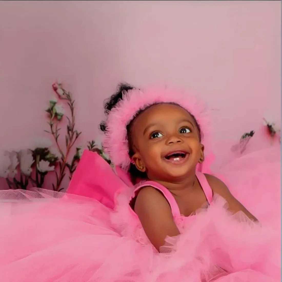 Pink Tulle Flower Girl Dress For Wedding Lace Puffy Sleeveless Princess Baby Pageant Kids Birthday First Communion GownXJ250108