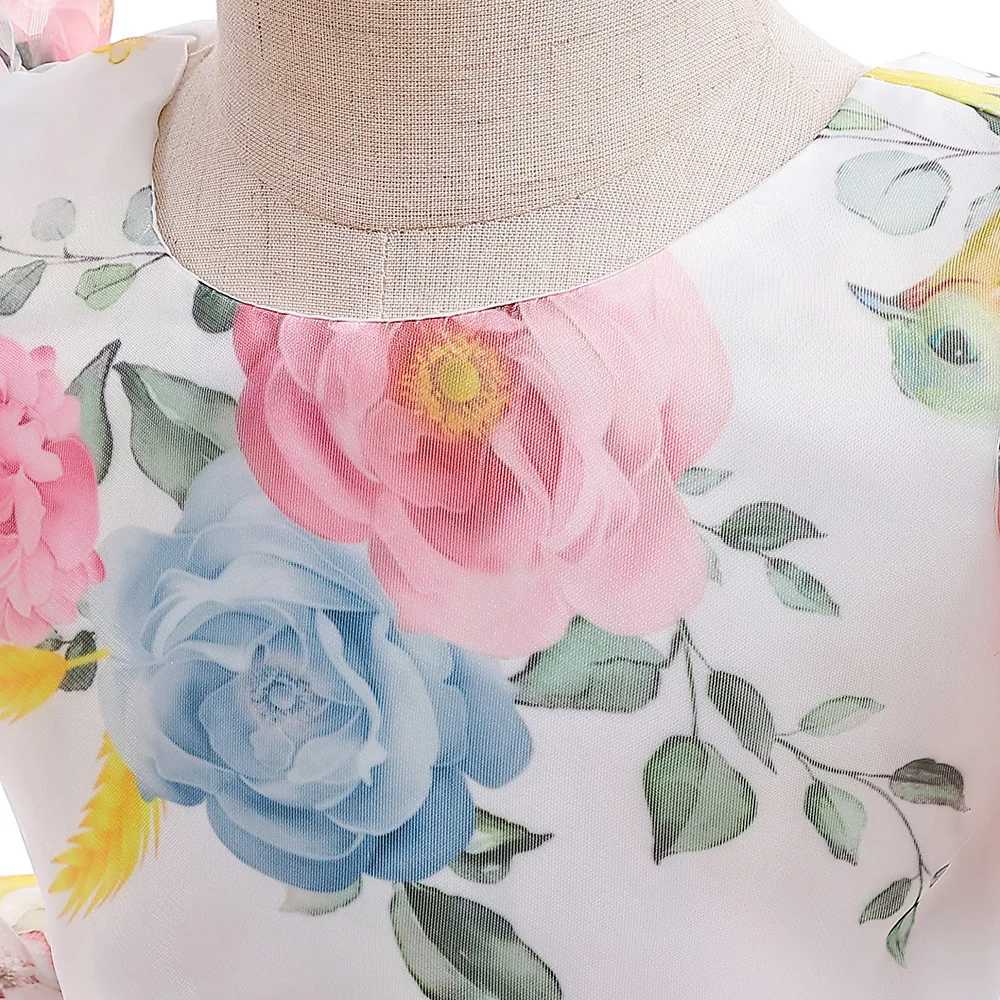 Elegant Flower Girls Par Dress Puff Sleeve Kids Bridemaid Dresses For Girl Wedding Prom Gown Children Birthday Princess DressXJ250108