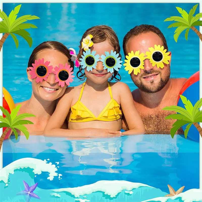 Fashionable childrens sunglasses cute sunflower daisy sunglasses fun Par drama role-playing glasses UV400 adult beach glasses W250109