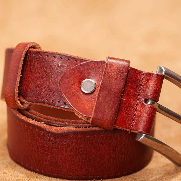 VAMOS KATOAL High quality handmade knocking genuine leather belt luxury designer belts male Strap Jeans for man cowboy belt men W250109