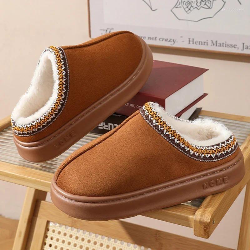 Women's Fluffy Platform Slippers - Plush Warm Cotton, hot Non-Slip Indoor Comfort Shoes