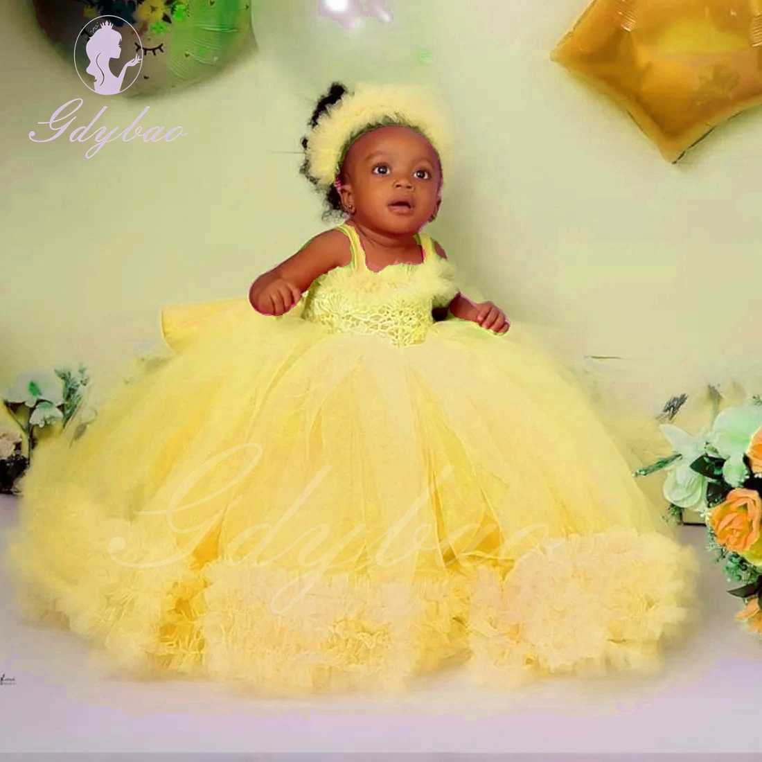 Pink Tulle Flower Girl Dress For Wedding Lace Puffy Sleeveless Princess Baby Pageant Kids Birthday First Communion GownXJ250108