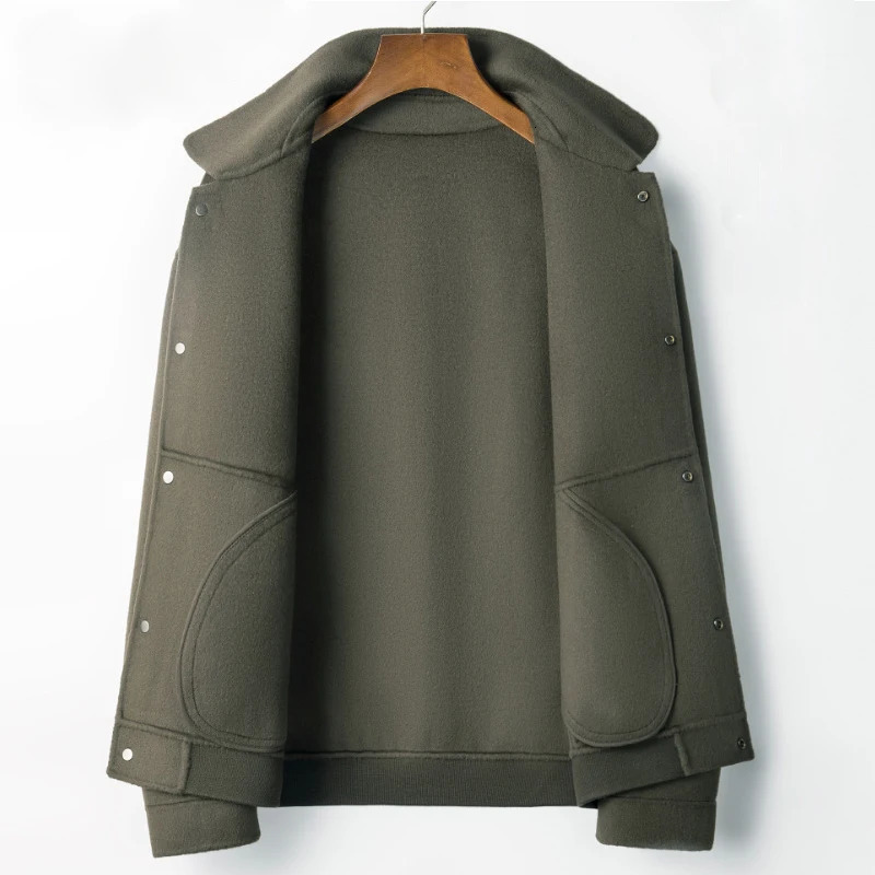 Autumn and Winter Lapel Loose Short Business Casual Mens Jacket 250107