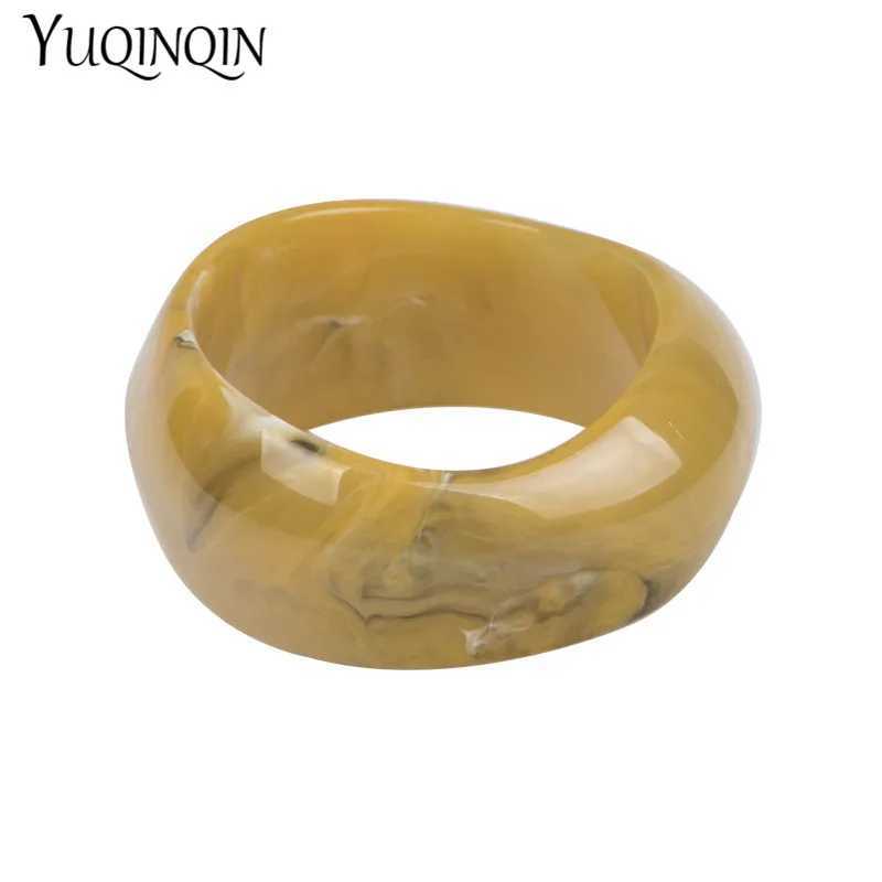 Vintage Resin Cuff Charms Bracelet Bangles for Women Fashion Jewelry Acrylic Wide Irregular Geometric Party Bangle For GirlsXJ250109