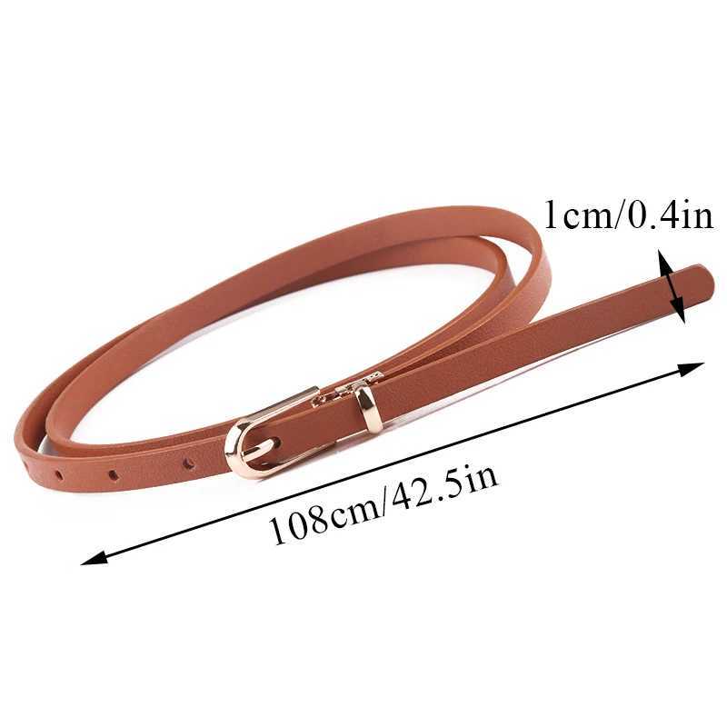 Multi colored thin strip Pu leather belt used for dresses sweaters jeans candy colors pin buckle belts casual belts W250326