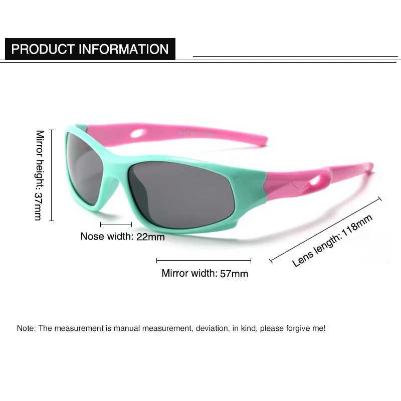 Childrens sunglasses polarized UV protection sports unbreakable flexible rubber sunshade suitable for children aged 3-12 years old W250109
