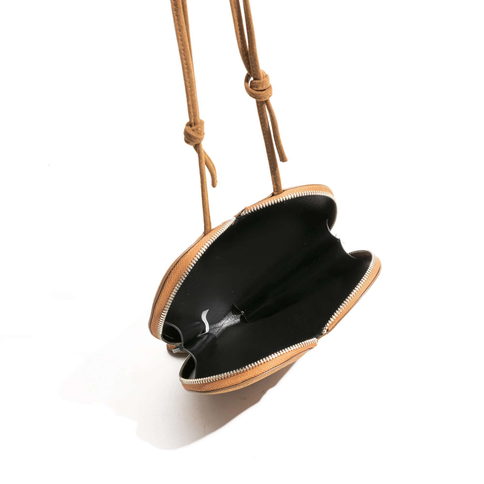 KOKOPEAS Vintage Faux Suede Hobo Unique Heart Shape Popular Shoulder Phone Purse Dubble Zipper Design Crossbody Bag