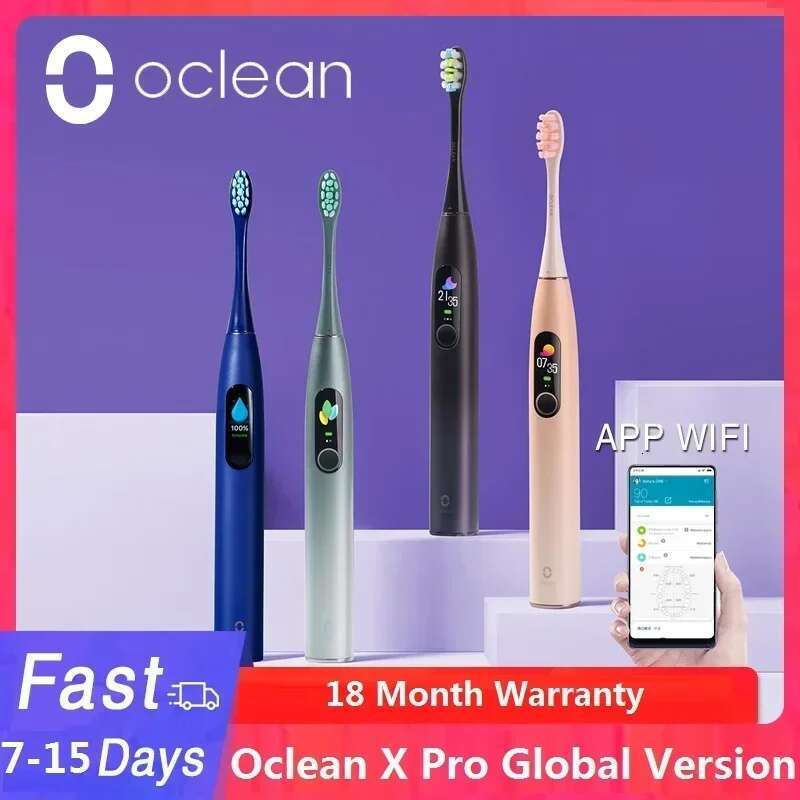 Brosse à dents électrique Oclean X Pro Sonic Whitening Dentring Vibrator Charge sans fil 40 jours Fours une application intelligente Vérification