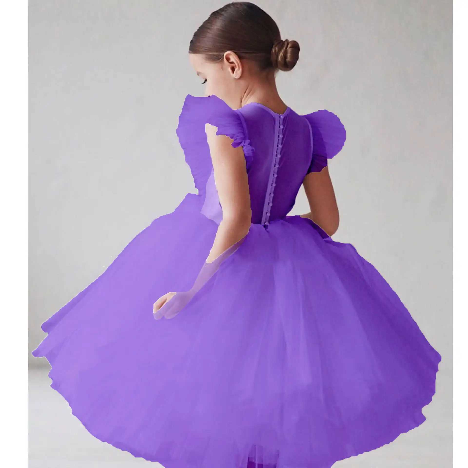 Elegant Girl Fluffy Dress Flower Baby Wedding Ceremony Costume Birthday Outfits White 1st Communion Tutu Gown Kids Gala ClothesXJ250108