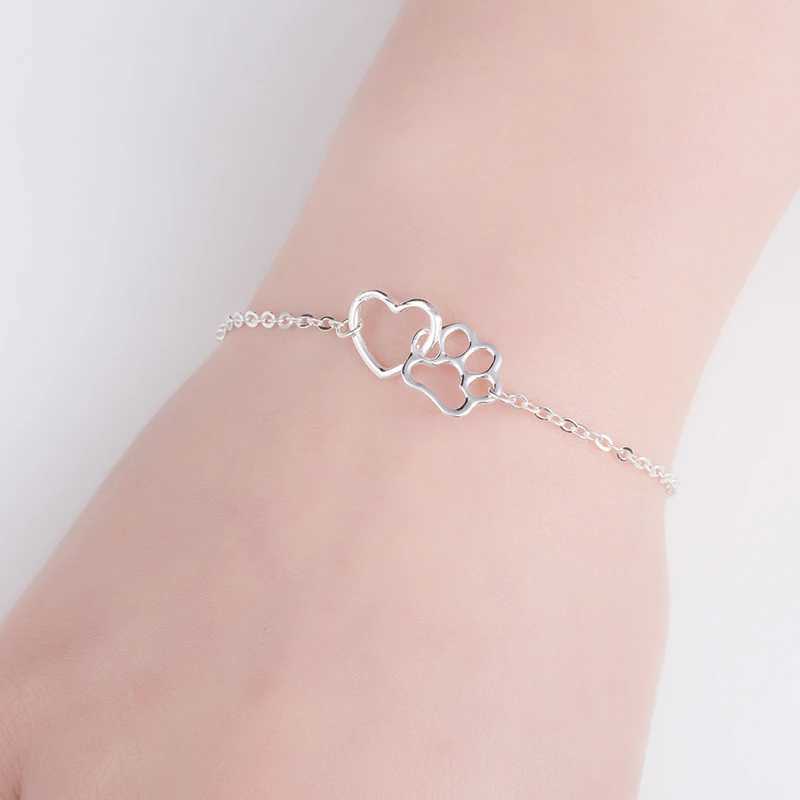Cute Hollow Heart Dog P Charm Bracelet Cat Footprint Adjustable Bracelets For Girls Women JewelryXJ250109