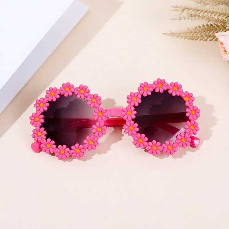 Fashionable childrens round flower sunglasses cute childrens daisy sunglasses girls and boys sports sunshade outdoor sunglasses W250109