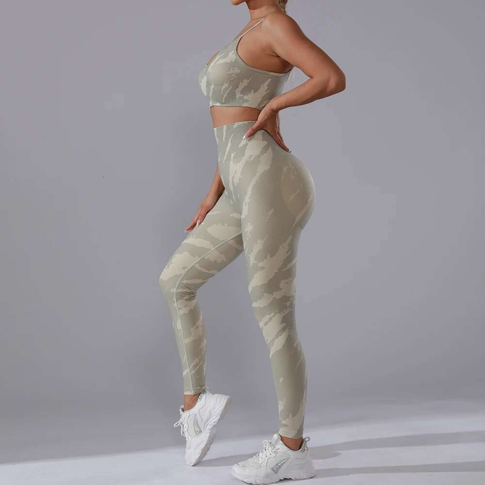 3D Printing Sportswear Women's Gym 2Pc Set Seamless Sports Camisole Bra Workout Leggings Top Yoga Clothes Femme Summer Clothing