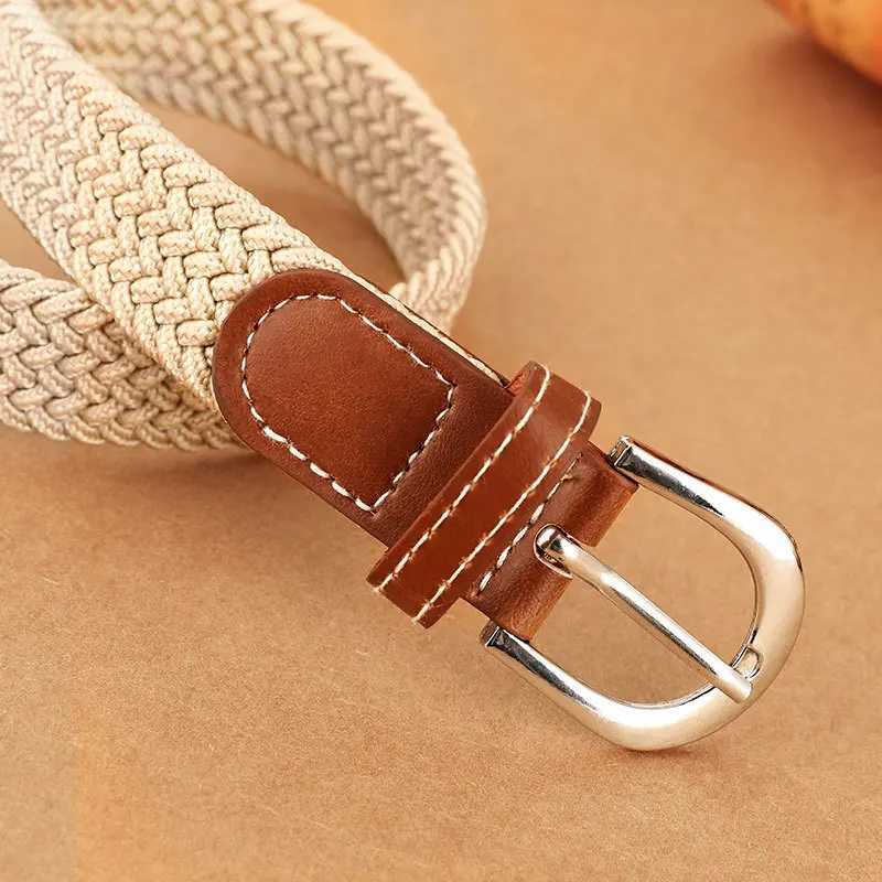 Non perforated and non punched womens elastic canvas belt womens full set of student pants belt W250109