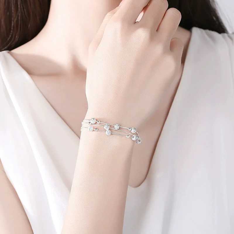 925 Sterling Silver Bracelet Woman Vintage Luxury Adjustable Bead Bracelets Fashion Original Jewelry Designer Party Wedding GiftXJ250109