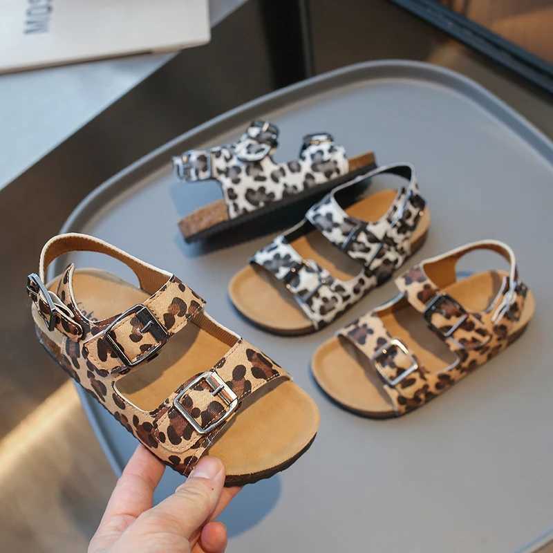 Childrens Fashion Boys Sandals Fashion Leopard Snow Shoes Childrens Summer Shoes Neutral 2024 New Beach Sandals Open Lace Soft W250108