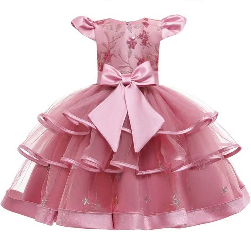 New Girl Princesss Birthday Par Banquet Shoulder Strap Dress Flower Girls Wedding Lace Hollow Sleeve Vestidos Pageant DressXJ250108
