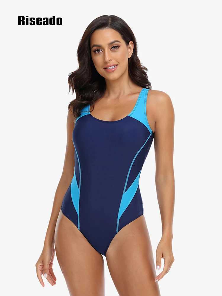 Riseado One Piece Swimsuit Woman Sports Swimwear Women Rashguard Summer Beachwear New Swimming Suit Raceack Bathing SuitsXJ240108