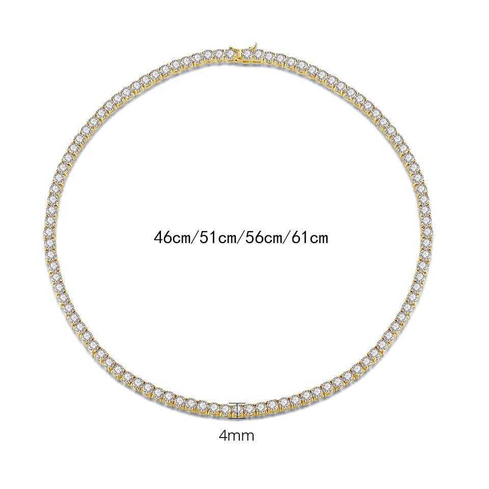 Wholesale Jewelry 14K/ Solid Gold Lab Grown Dia Tennis Necklace