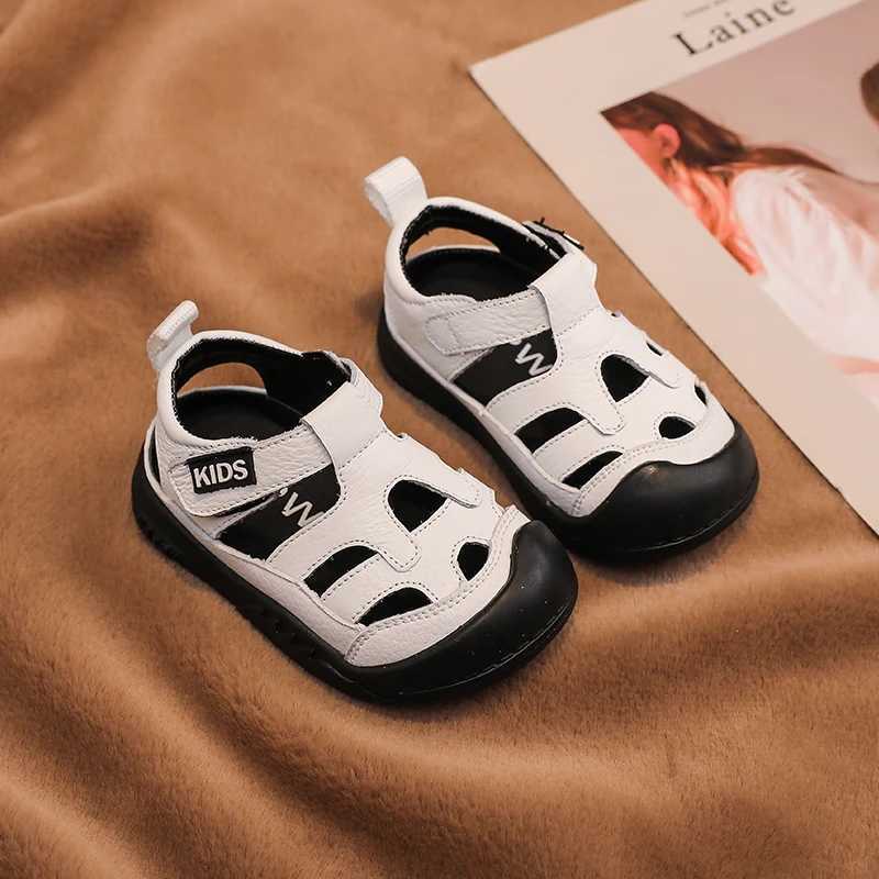 Baby girl boy leather sandals soft soled baby and toddler shoes summer lightweight barefoot beach sandals for children W250108