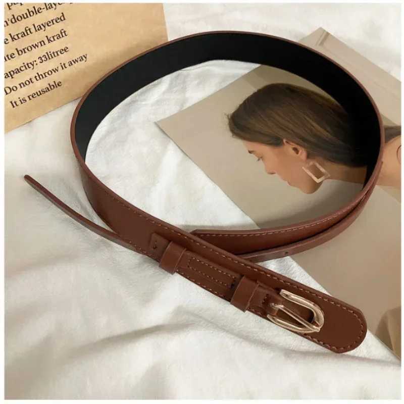 New Korean Creative Womens Winter Coat Belt Solid Color PU Decorative Belt Womens Windbreaker Accessories W250109