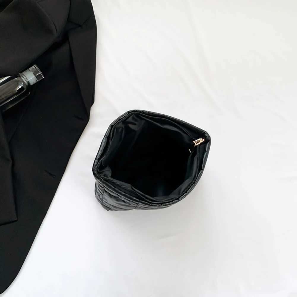 Womens makeup bag cotton pad bedding makeup bag black foam embossed storage bag W250109