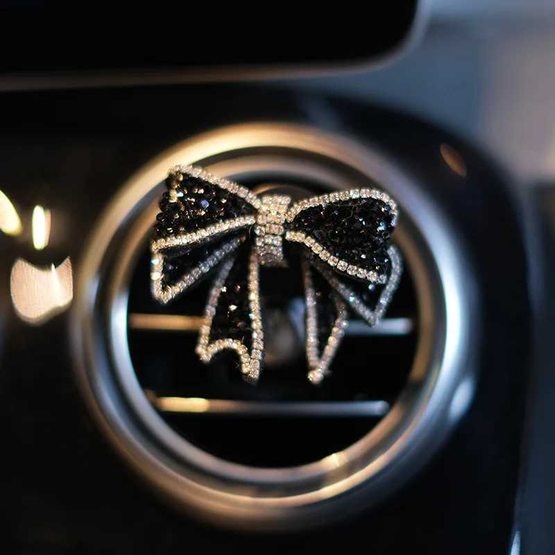 Car Air Freshener 1 set of diamond bow flower air freshener car export aromatherapy clip car perfume solid diffuser decorative clip car accessories H2