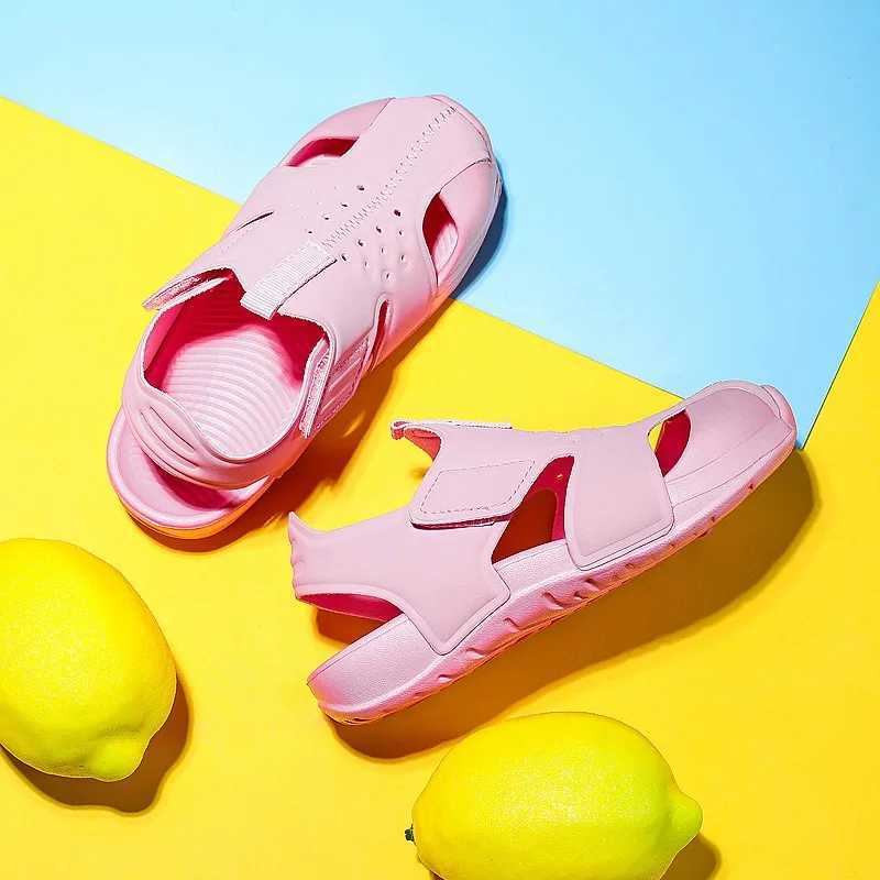Childrens summer beach sandals boys breathable sports sandals girls fashionable candy colored cool sandals baby soft and lightweight summer shoes W250