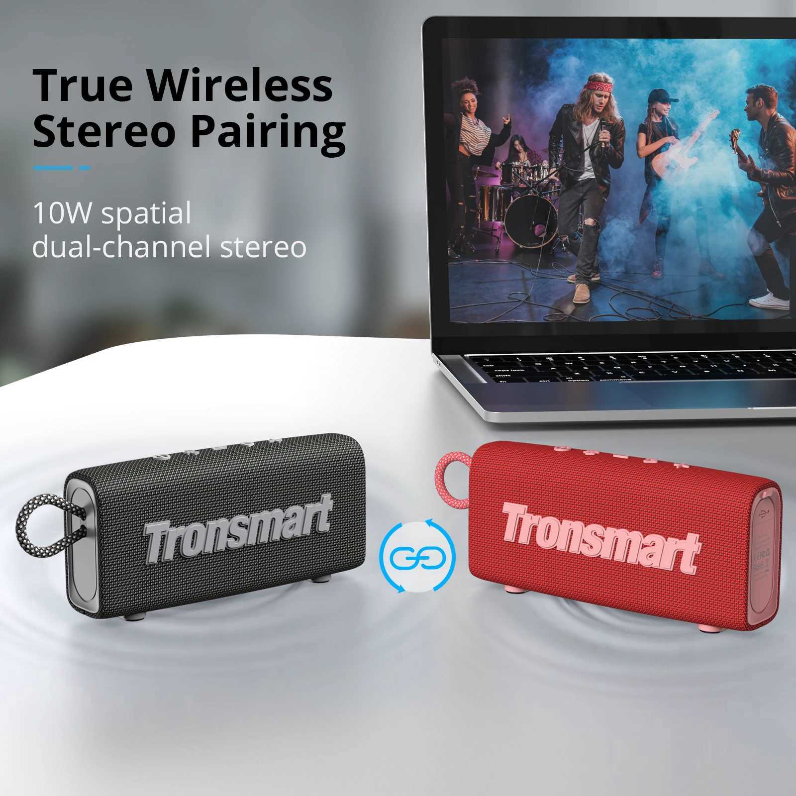 Car Air Freshener Tronsmart Trip Bluetooth 5.3 speaker dual driver portable speaker with IPX7 waterproof truly wireless stereo for outdoor speakers H2