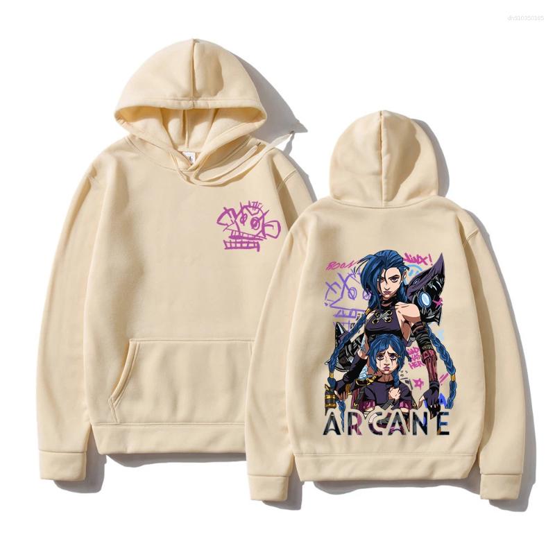 Men's Hoodies Arcane Jinx Hoodie Fashion Men Harajuku Anime Monkey Unisex Funny Cute Cartoon Pullovers Sweatshirts Hoodys