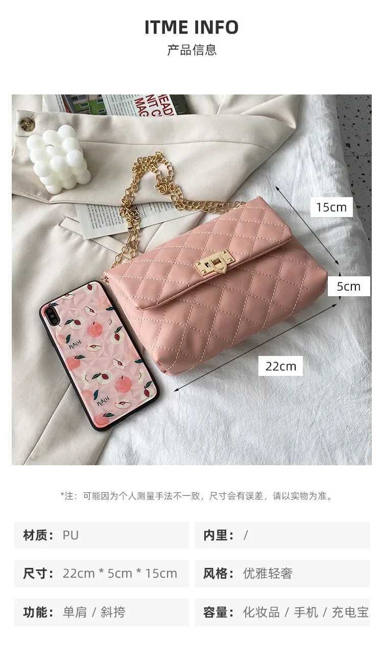 Womens Bag New Embroidered Lingge Small Square Bag Elegant and Persalized Shoulder Bag Crossbody BagXJ250108