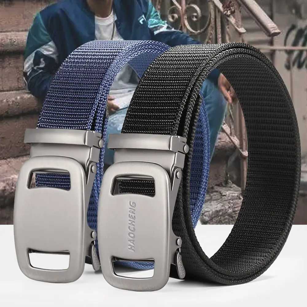 Mens luxury brand high-quality canvas strap mens automatic buckle strap business casual fashionable jeans strap W250109
