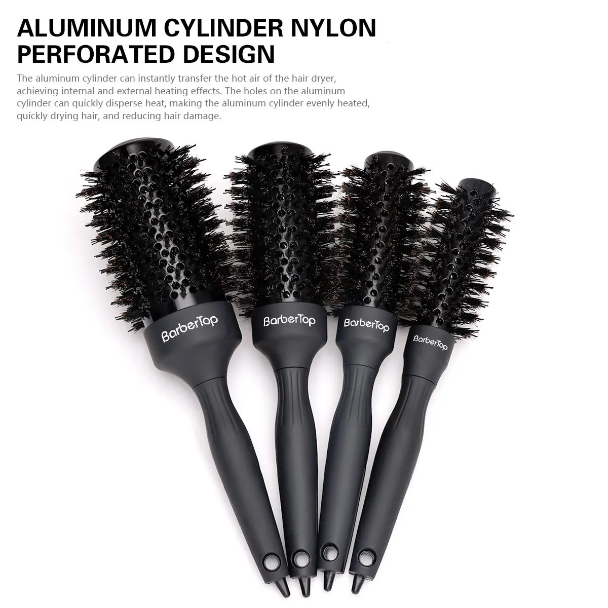Handle Round Rolling Brush Straight Twill Hair Comb Round Barrel Hair Curling Brush With Pointed Tail Hairdressing Styling Tool 250106