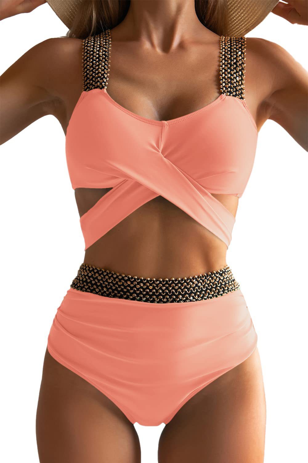 2025 New Split Tight Women's Sexy Sexy Beach Bikini Designer Swimsuit Cross Back Bikini Swimsuit