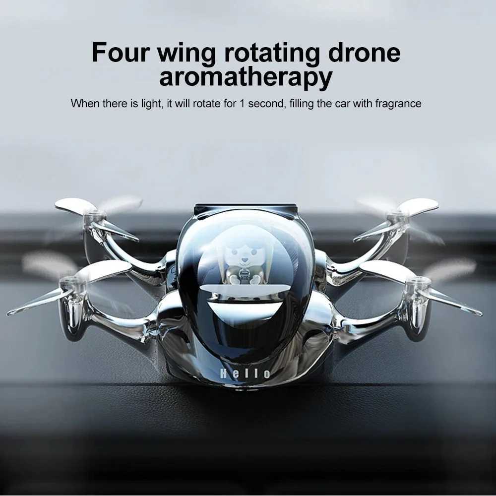 Car Air Freshener Solar rotating perfume car decoration helicopter air freshening diffuser decoration accessories car dashboard decoration H250108