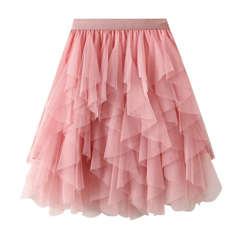 Ladies Sexy Skirts High Waist Irregular Mesh Mini Skirt Kawaii Falda Summer Female Streetwear Fashion Casual Women Clothes Boho 250106