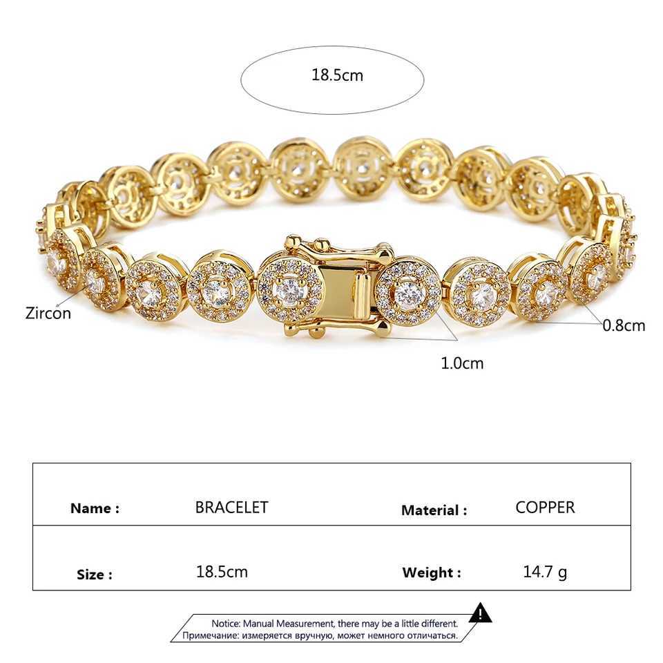 Fashion Round Cubic Zirconia Bracelet Women Men Gold Silver Couple Copper Bracelet Holiday Gift Party Everyday JewelryXJ250109