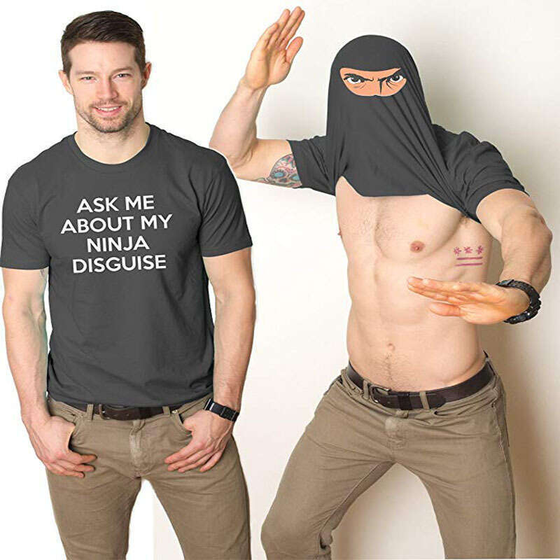 ASK ME ABOUT MY NINJA DISGUISE Round necked Men's Short sleeved Creative Funny T-shirt