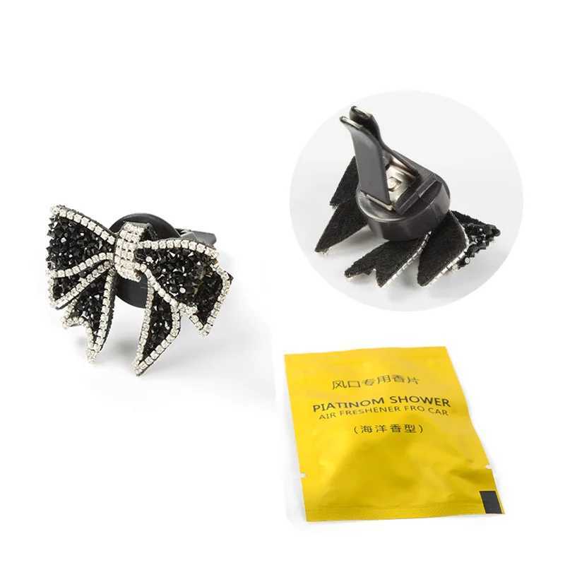 Car Air Freshener 1 set of diamond bow flower air freshener car export aromatherapy clip car perfume solid diffuser decorative clip car accessories H2