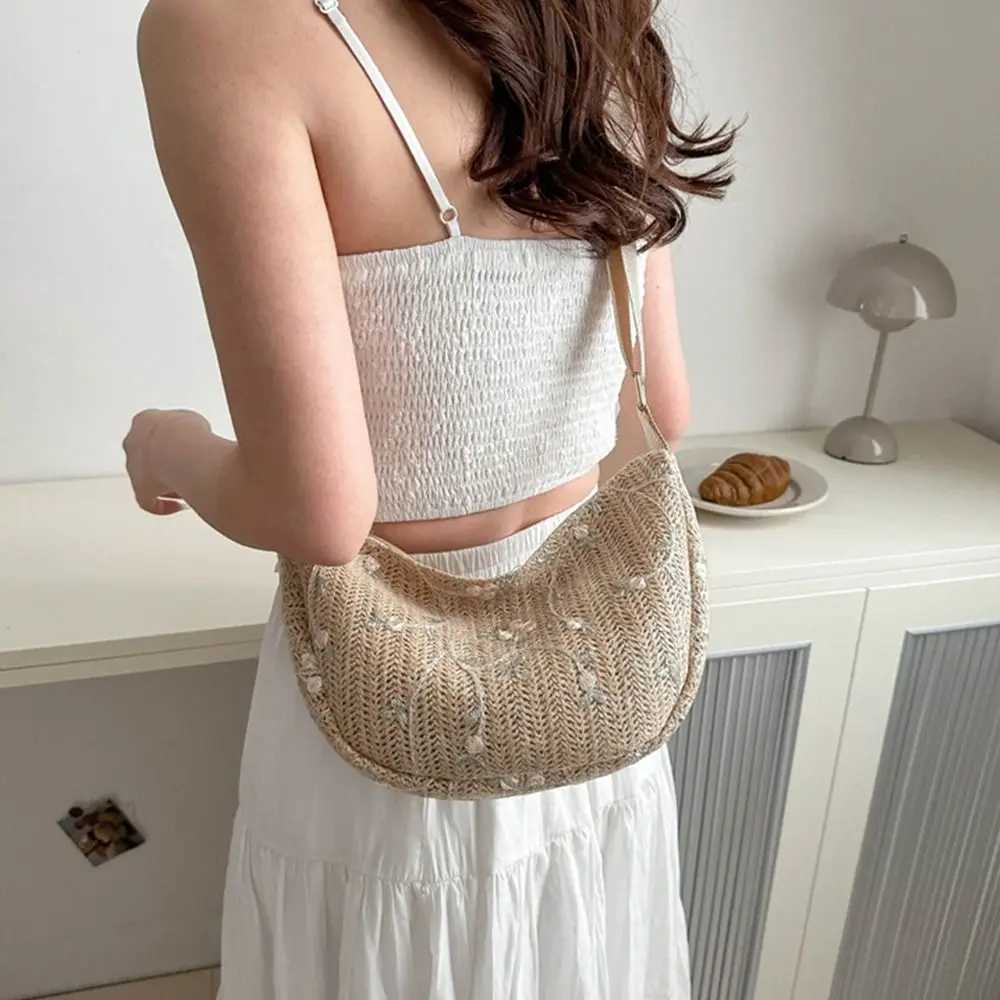 Rattan Waist Bag Cute Handmade Braid Str Woven Shoulder Bags Large Capacity Ch Bag FemaleXJ250108