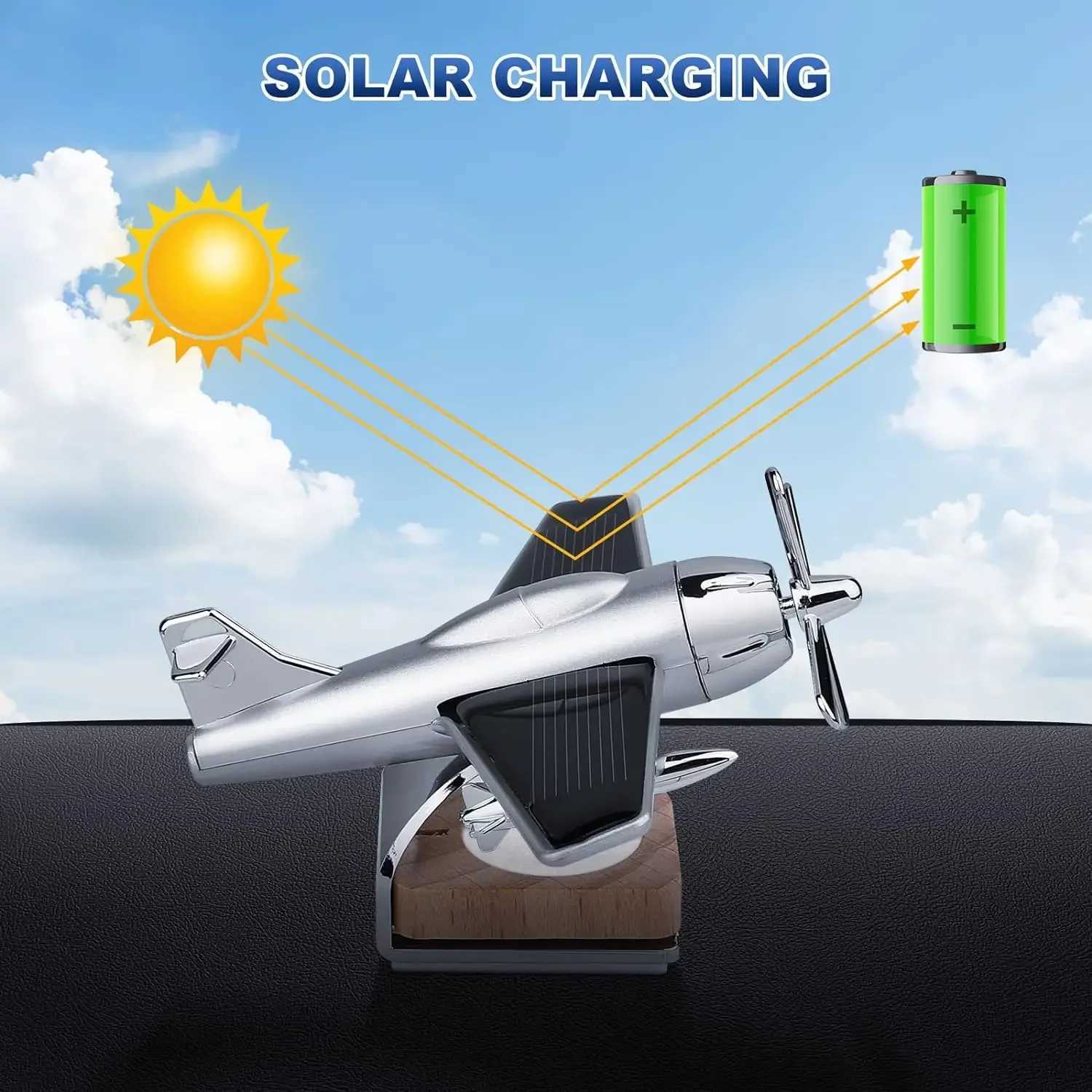 Car Air Freshener Automotive essential oil diffuser Solar aircraft Automotive diffuser Wood based aromatherapy diffuser decoration (without perfume) H